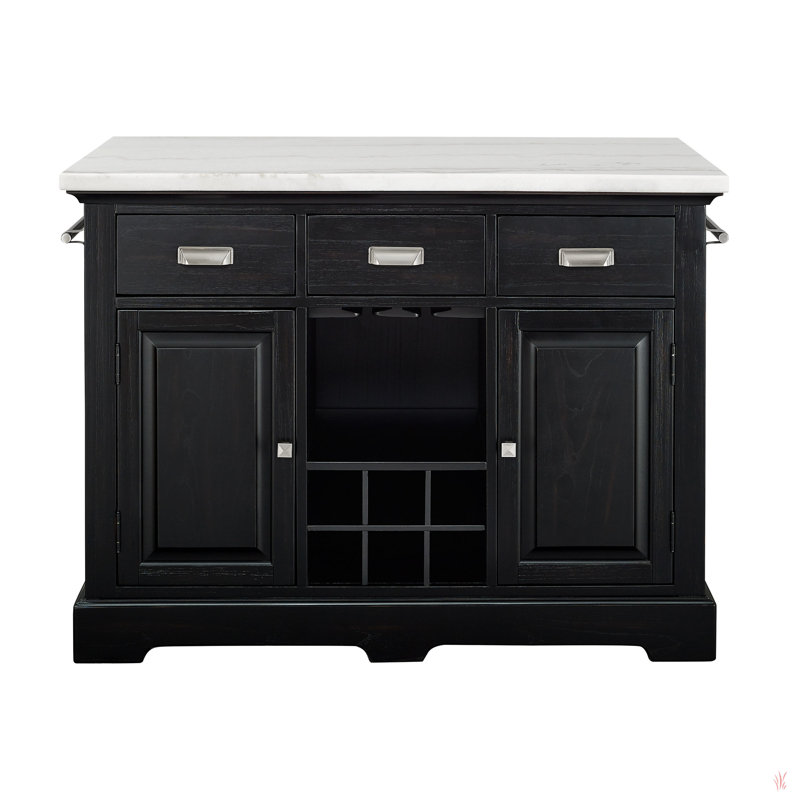 Aspen - Kitchen Island, Black