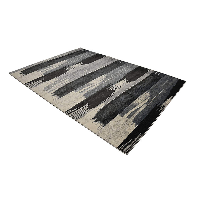 Tapis abstrait à larges rayures abstraites