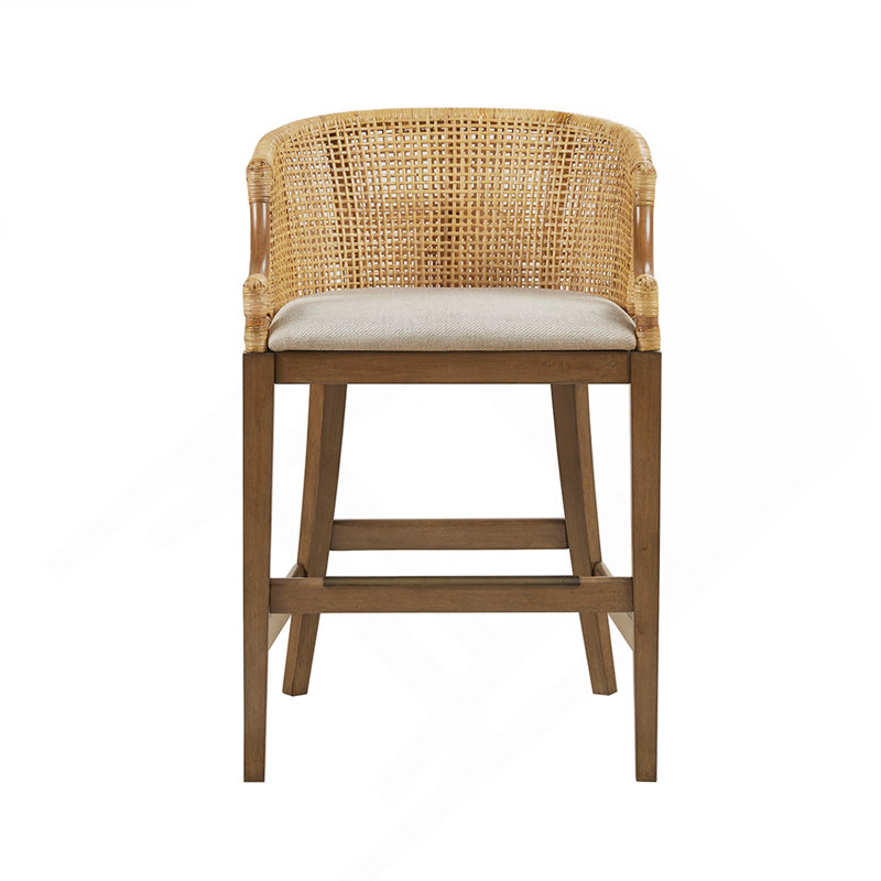 Tabouret de comptoir fabriqué à la main en rotin H 25 po