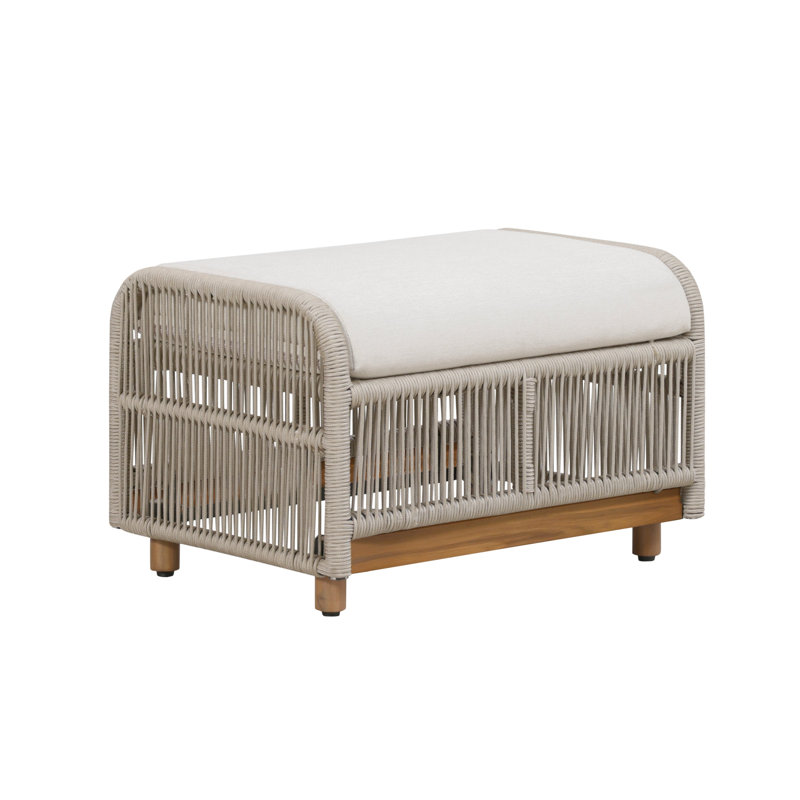 Repose-pieds en teck Alpine, Beige