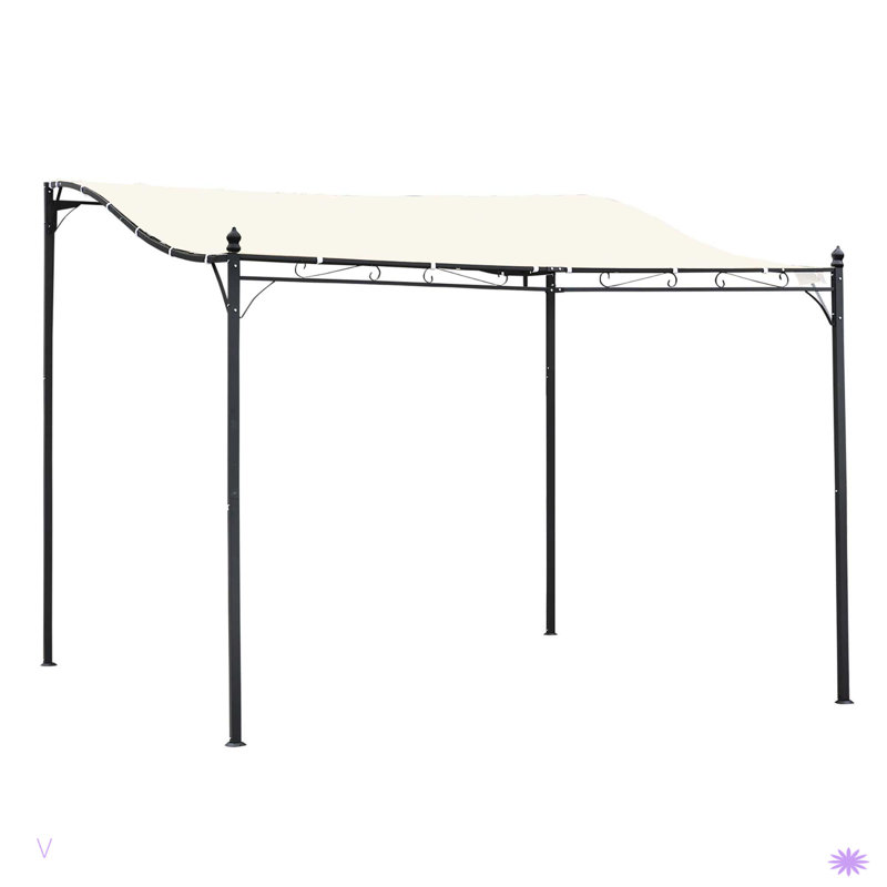 Outsunny Steel Outdoor Pergola Gazebo, Patio Canopy With Weather-Resistant Fabric And Drainage Holes For Backyard Pool Deck Garden