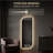 65" x 21" LED Full Length Wall Mirror, Irregular Shape Design, 3-Color Dimmable Lighting, 0.2in Copper-Free Silver Glass, Motion Sensor Auto-Off, Memory Function, Hardwired or Plug-in