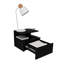 Table de chevet flottante Adele, table de bout, tiroir de table d'appoint, tablettes ouvertes - noir-307561737
