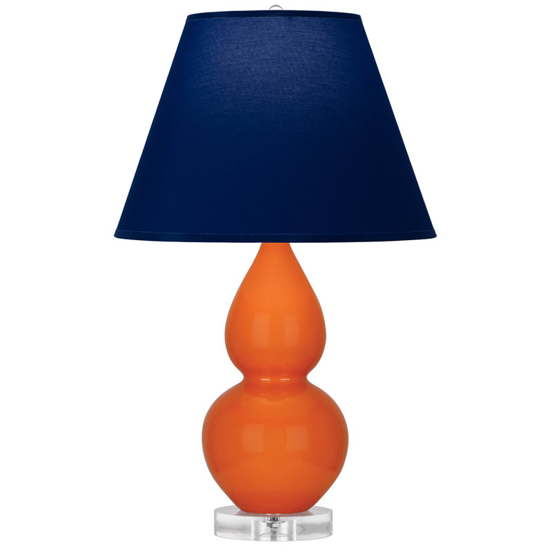 Petite lampe d'appoint à double gourde, Gris, Lavande / Bourgogne
