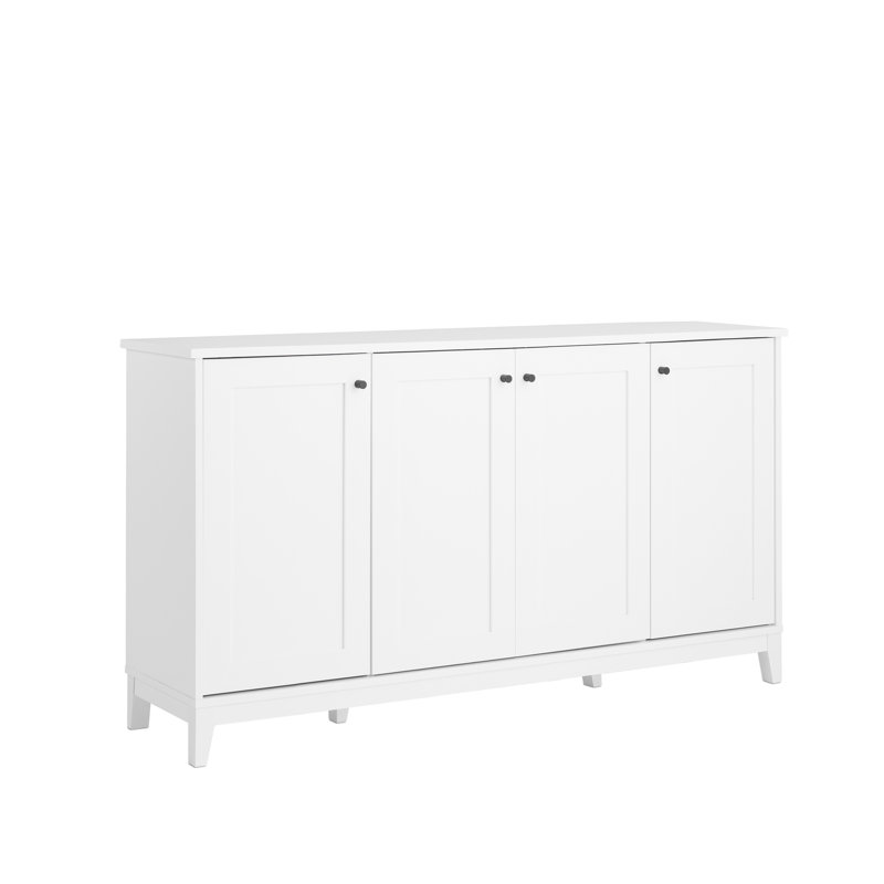 White Pine 4-Door Freestanding Accent Cabinet with Adjustable Shelves