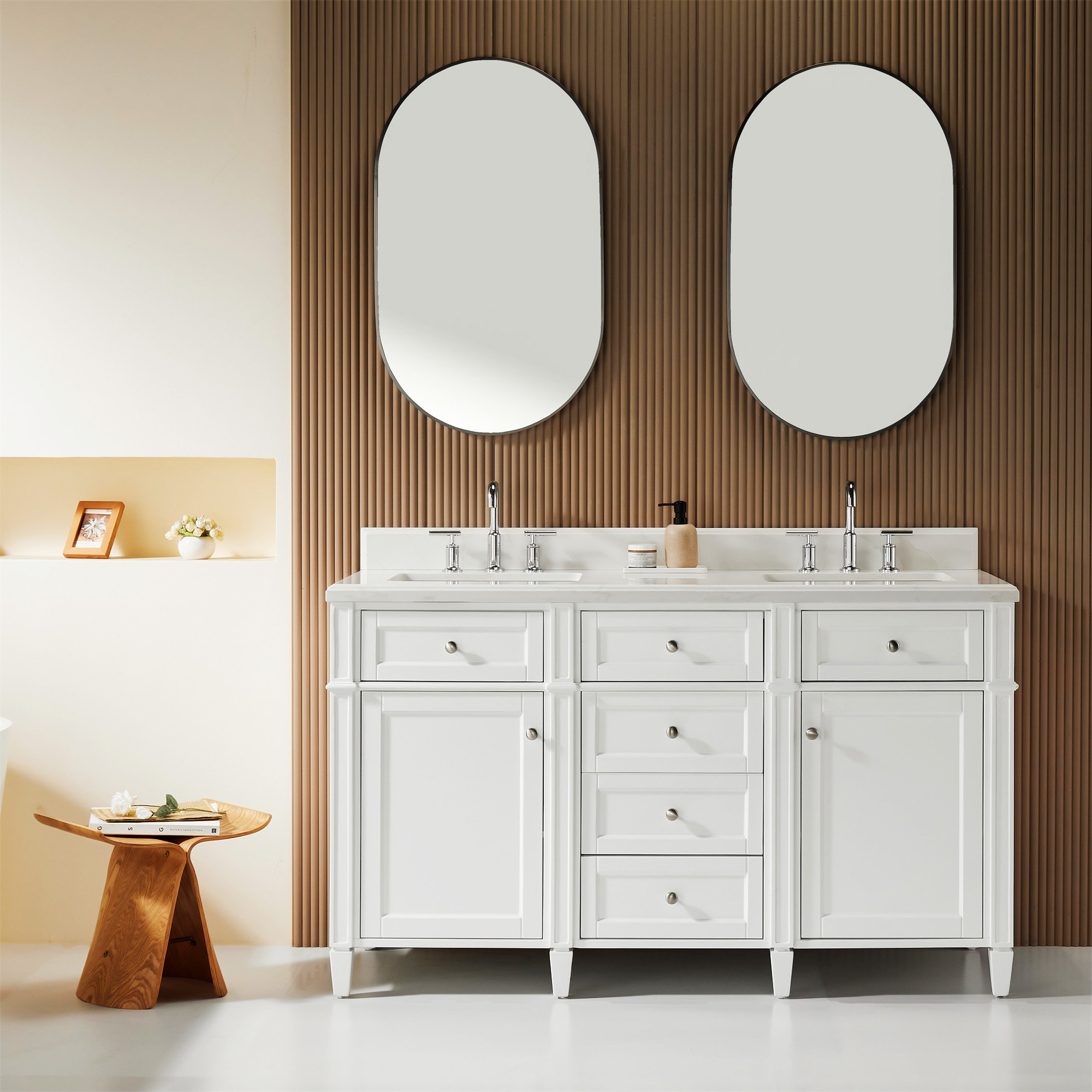 Lark Manor™ Fully Assembled 60'' Freestanding Double Sinks Bathroom ...