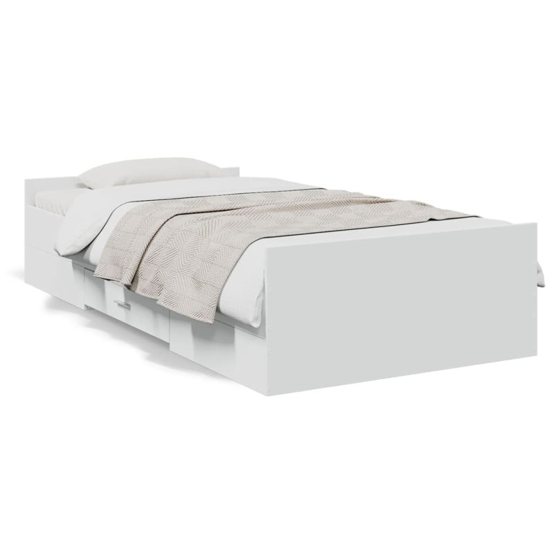 Peltz Drawers Bed Frame, Small Single (2'6), White