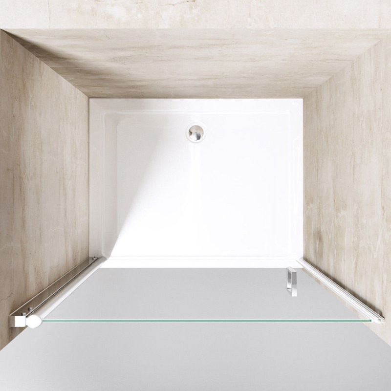  800mm Shower Door with Frameless Pivot Hinge style Reversible Shower Enclosure Door - 6mm Thick Safety Glass, 100 Cm