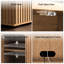 Meuble d'appoint de 80 cm avec rangement, buffet cannelé et tablettes ajustables-1457323262