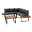 Ensemble de conversation modulaire à 5 places en osier pour patio avec ensemble de conversation et coussins gris foncé