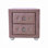 Pink Fabric Upholstered Nightstand With Two Storage Drawers, Wooden Bedroom Furniture