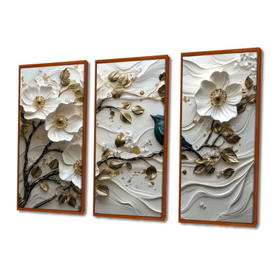 «Birds Love Under», orchidée blanche, jardin, jardin, impression d'art mural