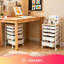 Chariot de rangement à roulettes à 5 tiroirs avec plateau en bois, organisateur mobile avec roulettes verrouillables, blanc-133700143-133700145