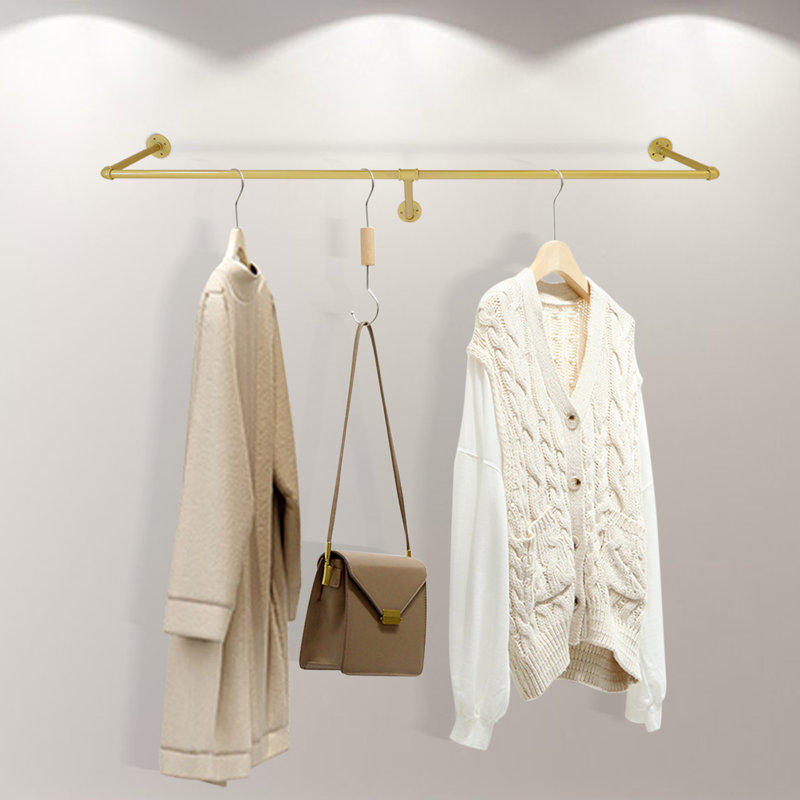 Hanzhe 71'' Metal Wall Mounted Clothes Rack