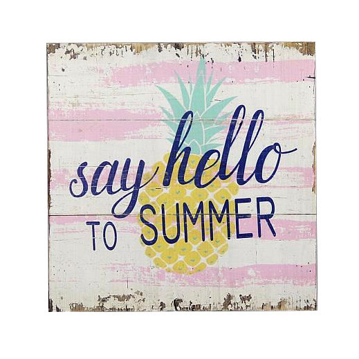 Hello Summer - Textual Art on Wood