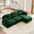 Modular Sectional L Shaped Couch With Ottoman, Premium Chenille Fabric,Tufted Cushion Backrest Design,Ergonomic Design Easy Install,Fits Bedrooms, Living Rooms Reading Nooks,Green-369690739-369690737