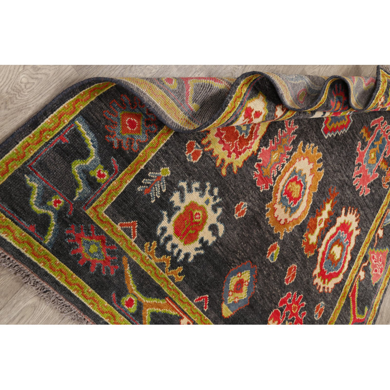 One-of-a-Kind 5'6" X 7'7" New Age Wool Area Rug in Charcoal