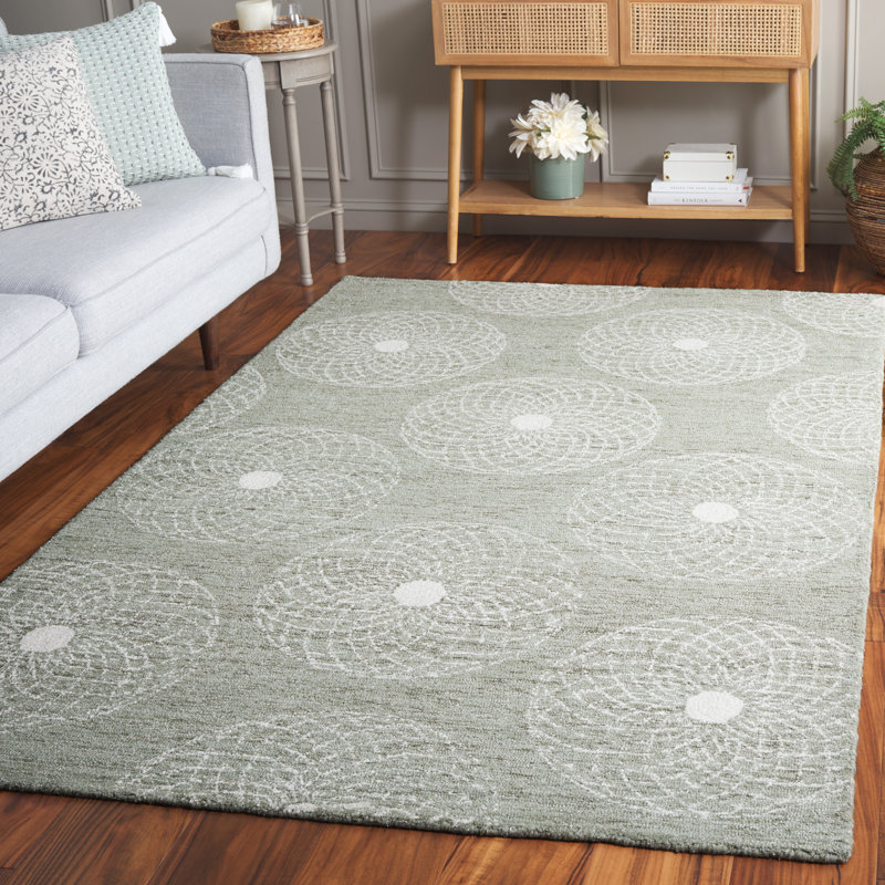 Ebony Hand Tufted Performance Geometric Rug, Rectangle 5' x 8'