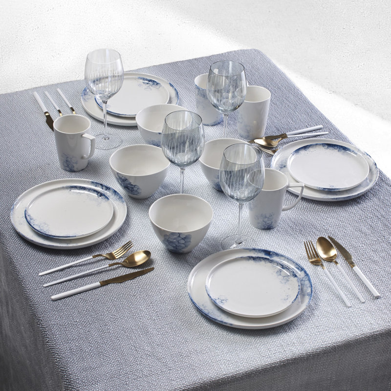 Piece Porcelain China Dinnerware Set - Service for 4