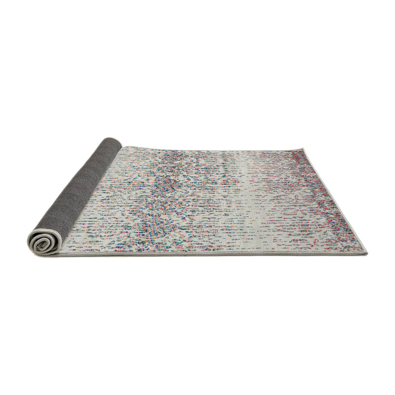Tapis gris/brun/beige contemporain, Rond 7 pi