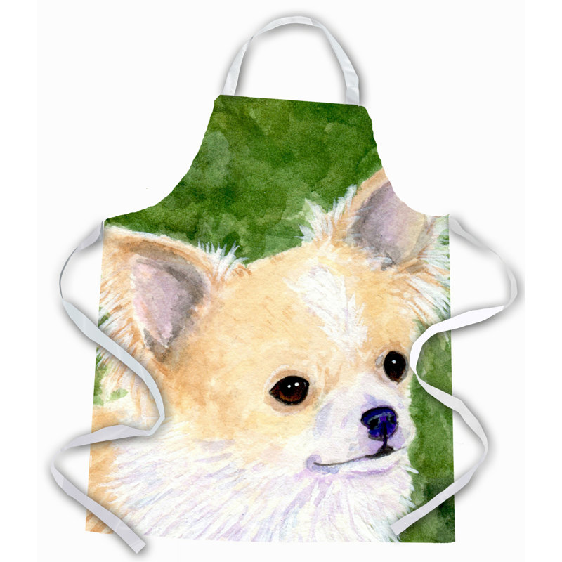 Tablier chihuahua, Vert / blanc