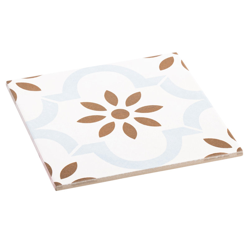 8" Tea Bar Encaustic Pattern Matte Porcelain Tile