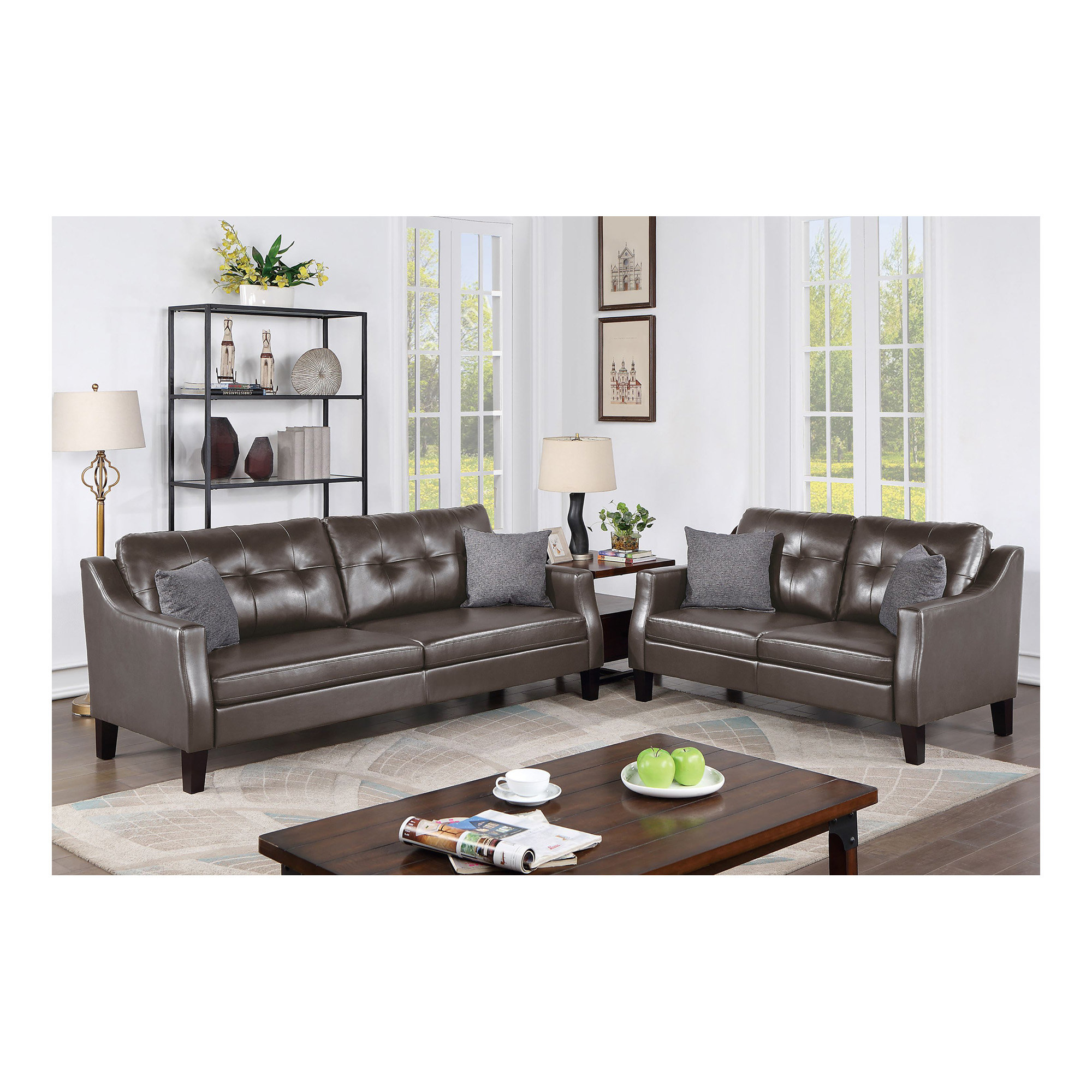 Red Barrel Studio® SOFA SET - 2PC SET in Faux Leather | Wayfair