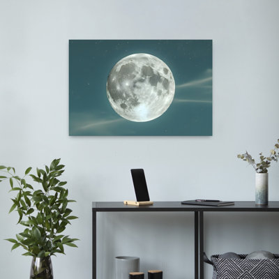 Beauty Of A Full Moon Contemporary Dreamy Peaceful Landscape Nature Wall Art