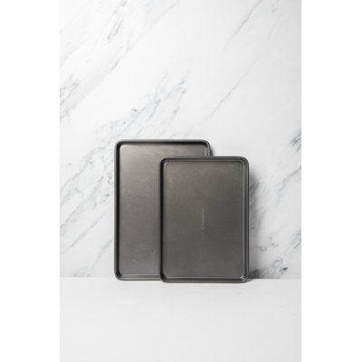 MasterClass Set of Two Non-Stick Baking Trays 39x27x2cm and 35x25x2cm