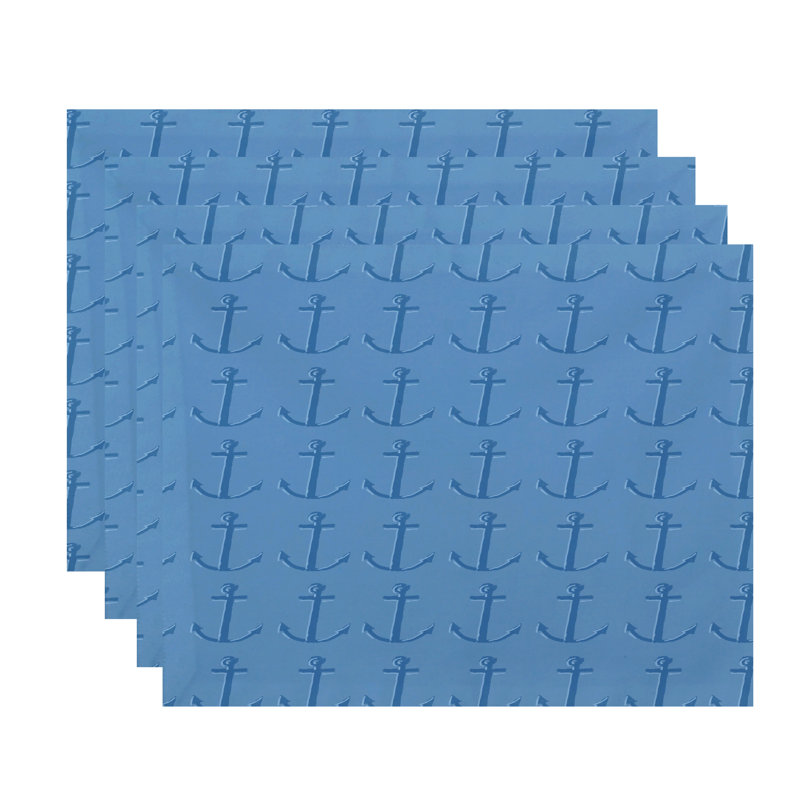 Polyester Nautical Rectangle Placemat, Blue