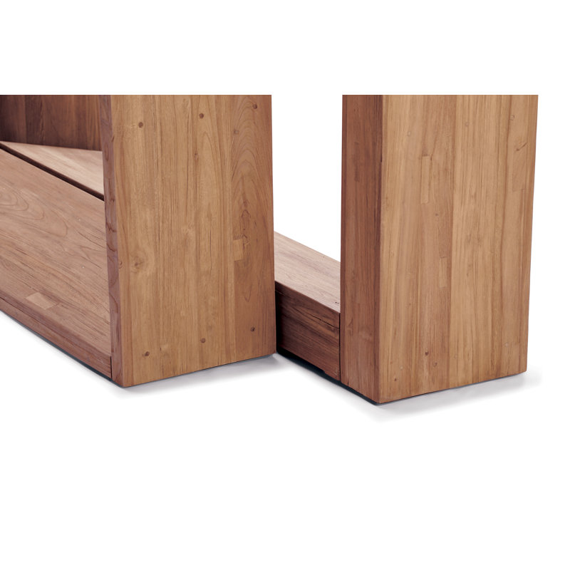 Slate Gray Concrete and Teak Dining Table