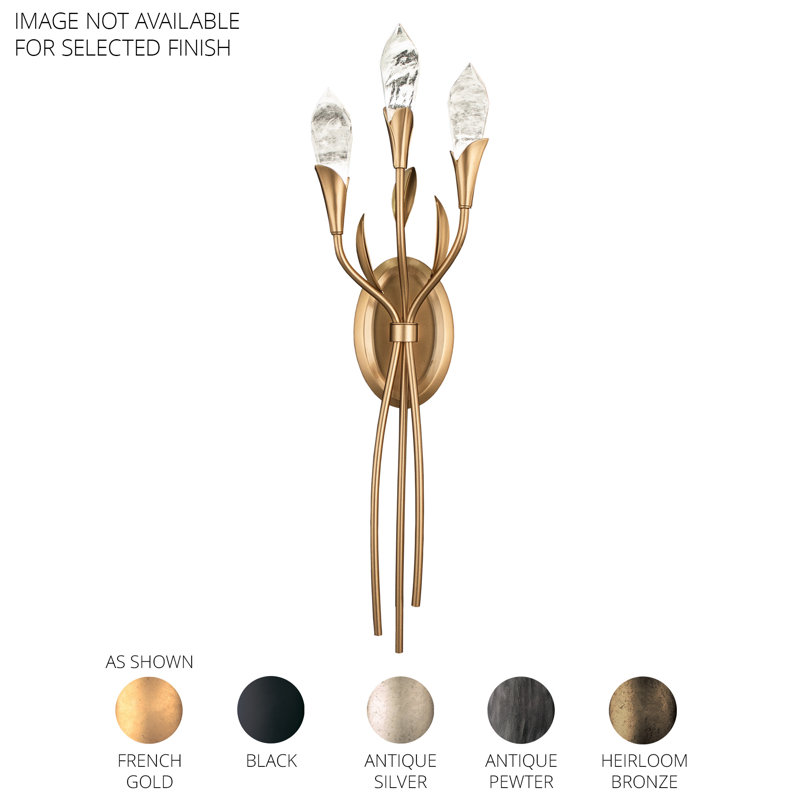 3 - Light LED Armed Sconce, French Gold