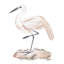 Reproduction d'art sur toile tendue à la plage par Beachcrest Home ™ Wang, Melissa: A White Heron III-1185383802