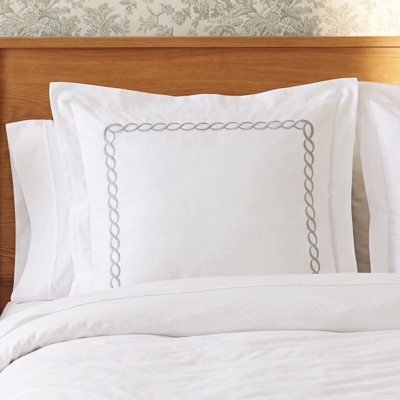 Lisbeth Classic Cotton Blend Sham, Euro, Silver