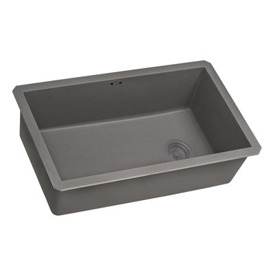 Ruvati 32 x 19 inch epiGranite Undermount Granite Composite Quartz Single Bowl Kitchen Sink - Urban Gray