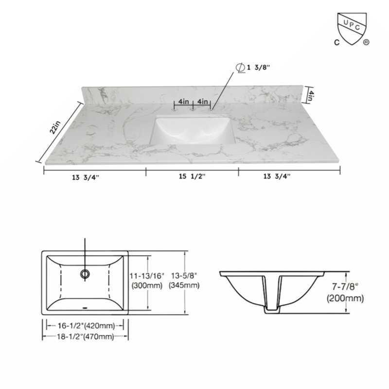 Lavabo de salle de bain blanc 13,625 Wenty
