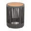 Méridienne: méridienne avec corde grise, table d'appoint tissée réglable et compacte, corde extérieure confortable pour plus de confort