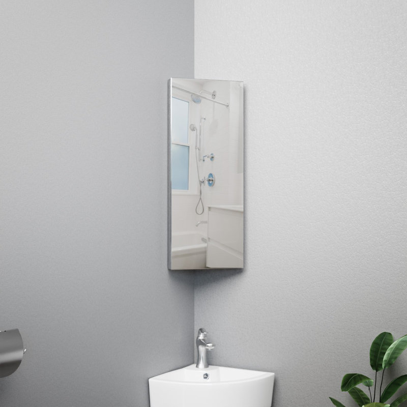 Armoire à pharmacie murale en acier inoxydable avec miroir 3 tablettes fixes l 12 po x H 31 1/2 po Infinity