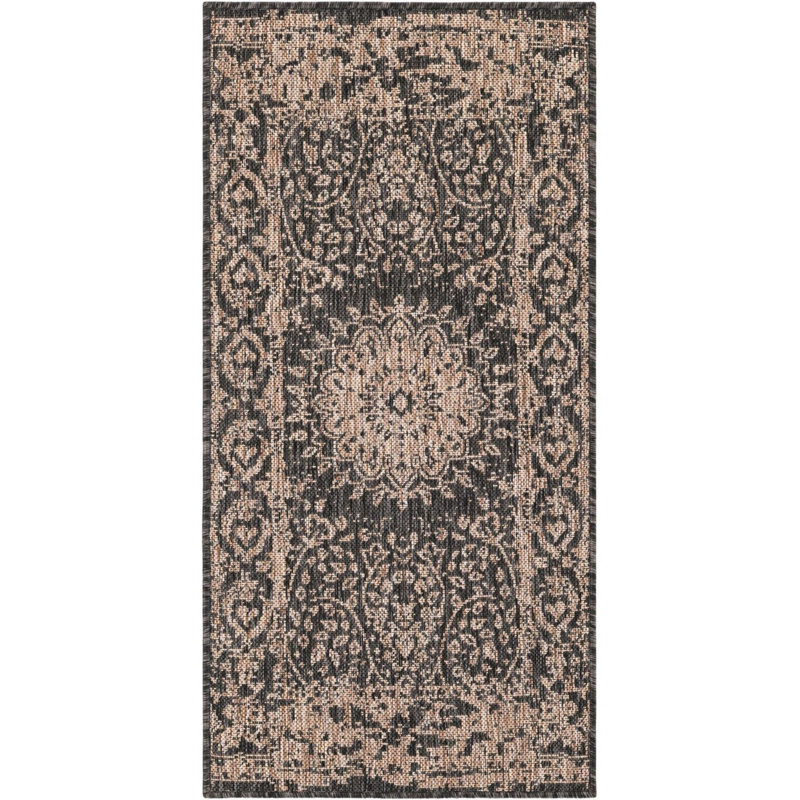 Contemporary Hintz Runner Rug Black Color, Runner 2' x 4'1"