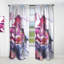 Art liquide rose et bleu sur fond blanc - Rideau abstrait - Velours obscurcissant - 1 panneau-71737897