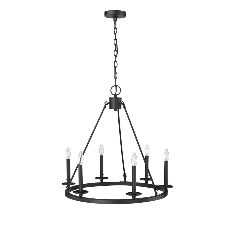 Florence 6 - Light Dimmable Wagon Wheel Chandelier