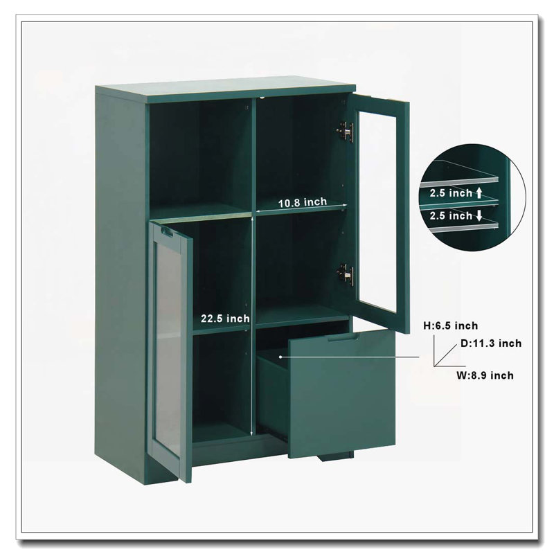 Arched Storage Cabinet, Green