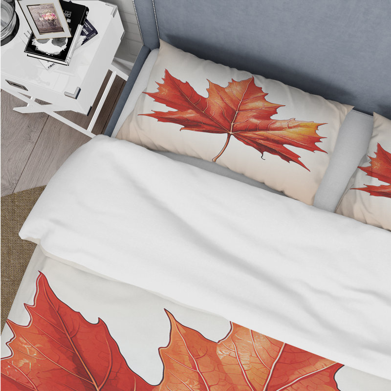 Ensemble de housse de couette Orange I, Housse de couette simple + 1 taie décorative stan