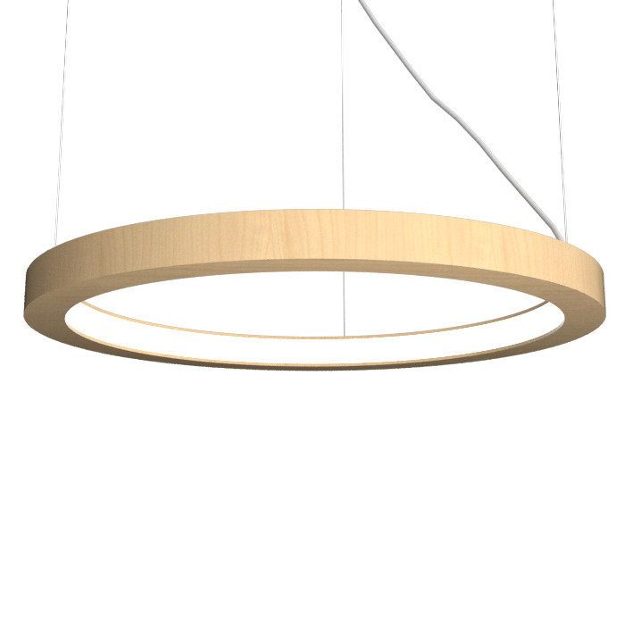 Luminaire suspendu à cadre DEL, Érable, H 1,17 po x l 39 po x P 39 po