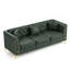 Canapé Chesterfield modulaire de luxe léger, canapé en similicuir avec capitonnage à boutons fait à la main, accoudoirs à garniture en métal et pieds en métal minces, comprend 4 coussins pour le salon, l’appartement
