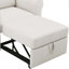 Fauteuil convertible 3-en-1 avec dossier réglable, canapé-lit en lin moderne pour adultes, crème-120285798