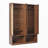 Farmhouse Hall Tree With Rattan Doors, Versatile 4-In-1 Seating Bench With 6 Hooks, Mid-Century Entryway Shoe Cabinet With Shelf For Living Room-2012105421
