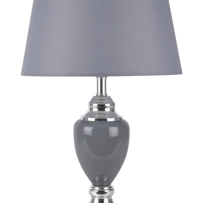 Sandin Metal Table Lamp, Grey,  Polished Chrome/Grey