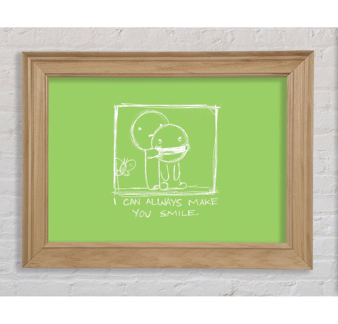 Prairieburg Love Quote I Can Always Make You Smile Lime Green Gerahmter Druck Wandkunst