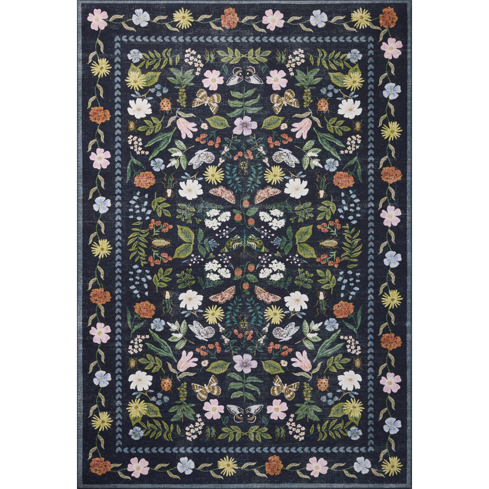 Canopy Black Area Rug, Square 1'6"